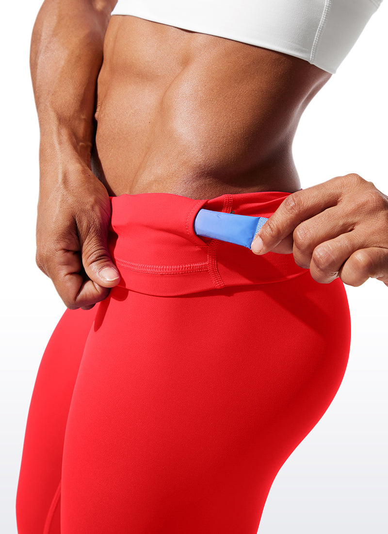 CRZ YOGA Women's Train High Rise Hugged Feel Compression Leggings 25'' Universe Blue