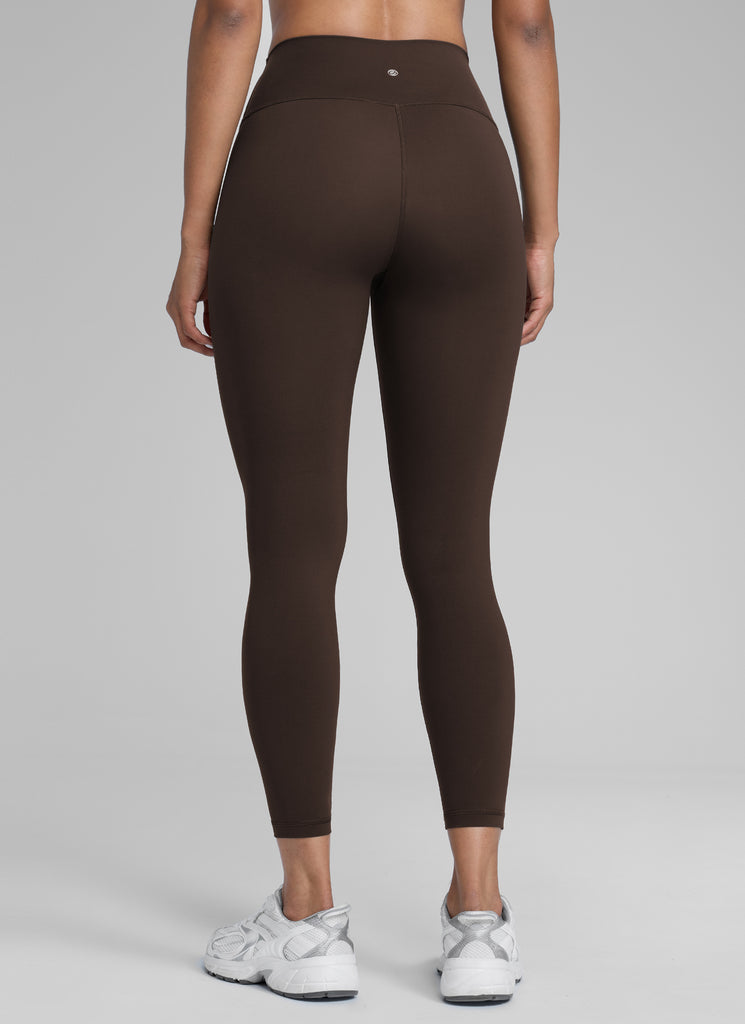 CRZ YOGA Women's Train High Rise Hugged Feel Compression Leggings 25'' Hot Fudge Brown