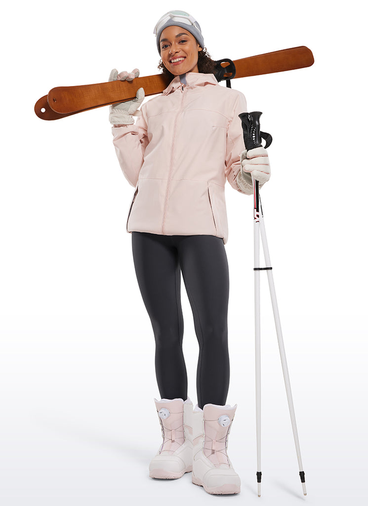 CRZ YOGA Women's Winter High Rise Thermal Fleece Lined Leggings 28'' Mysterious Grey