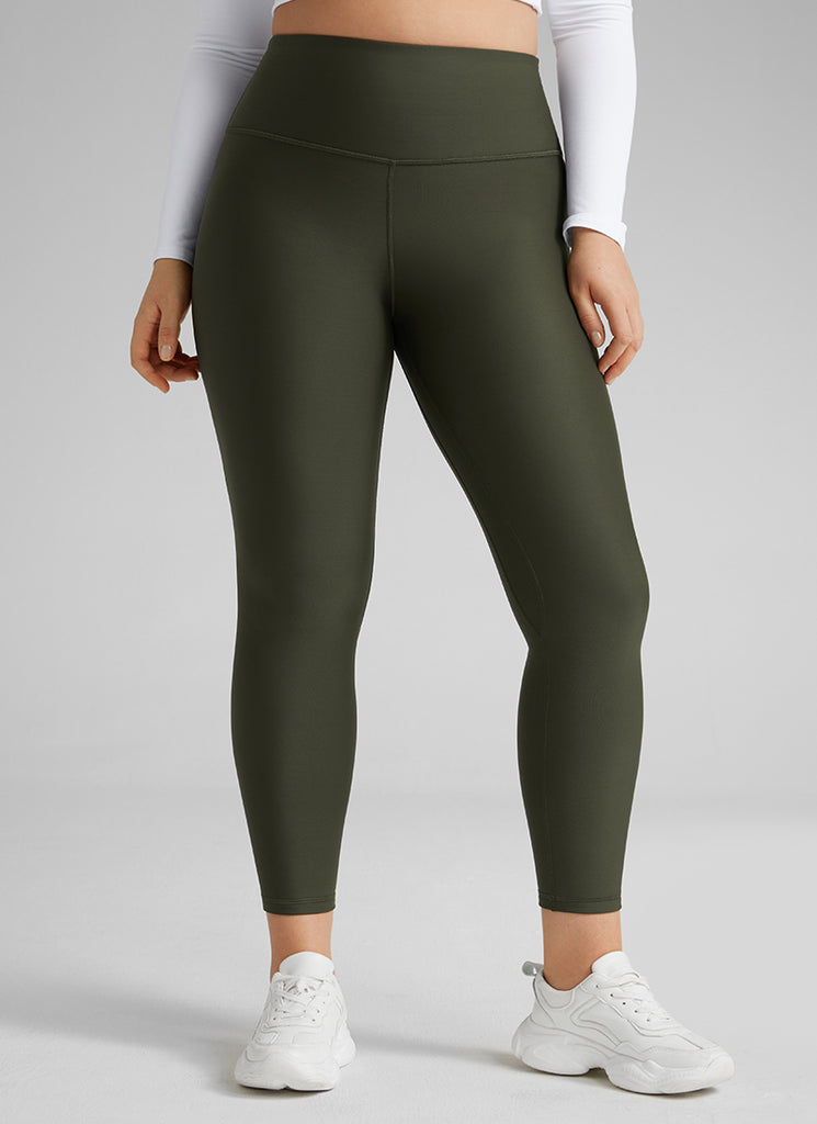 CRZ YOGA Women's Winter High Rise Thermal Fleece Lined Leggings 28'' Melanite