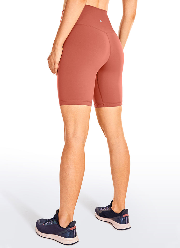 CRZ YOGA Women's Yoga High Rise Biker Shorts Nakedfeel Shorts 8'' The Powder Waxy