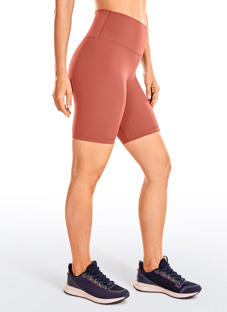 CRZ YOGA Women's Yoga High Rise Biker Shorts Nakedfeel Shorts 8'' The Powder Waxy
