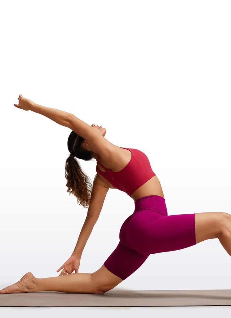 CRZ YOGA Women's Yoga High Rise Biker Shorts Nakedfeel Shorts 8'' Tornado