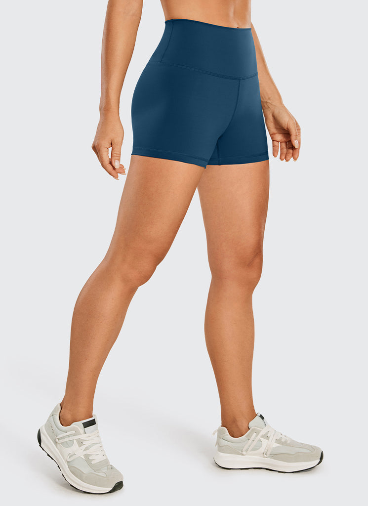 CRZ YOGA Women's Yoga Train High Rise Biker Shorts Nakedfeel Short 3'' Melanite