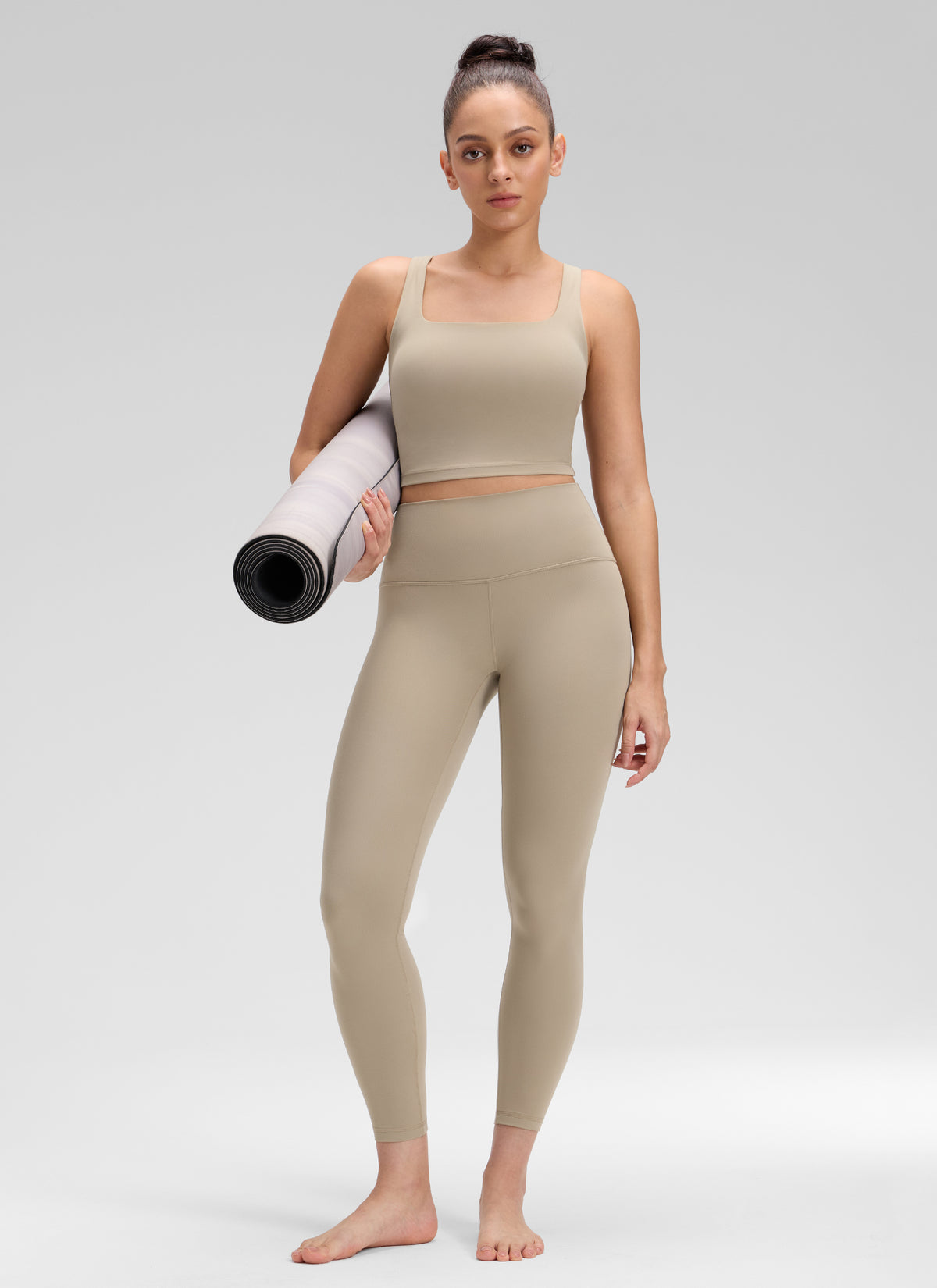 CRZ YOGA Women's Yoga Lounge High Rise Butterluxe Yoga Leggings 25'' Oak @model_info:Bruna