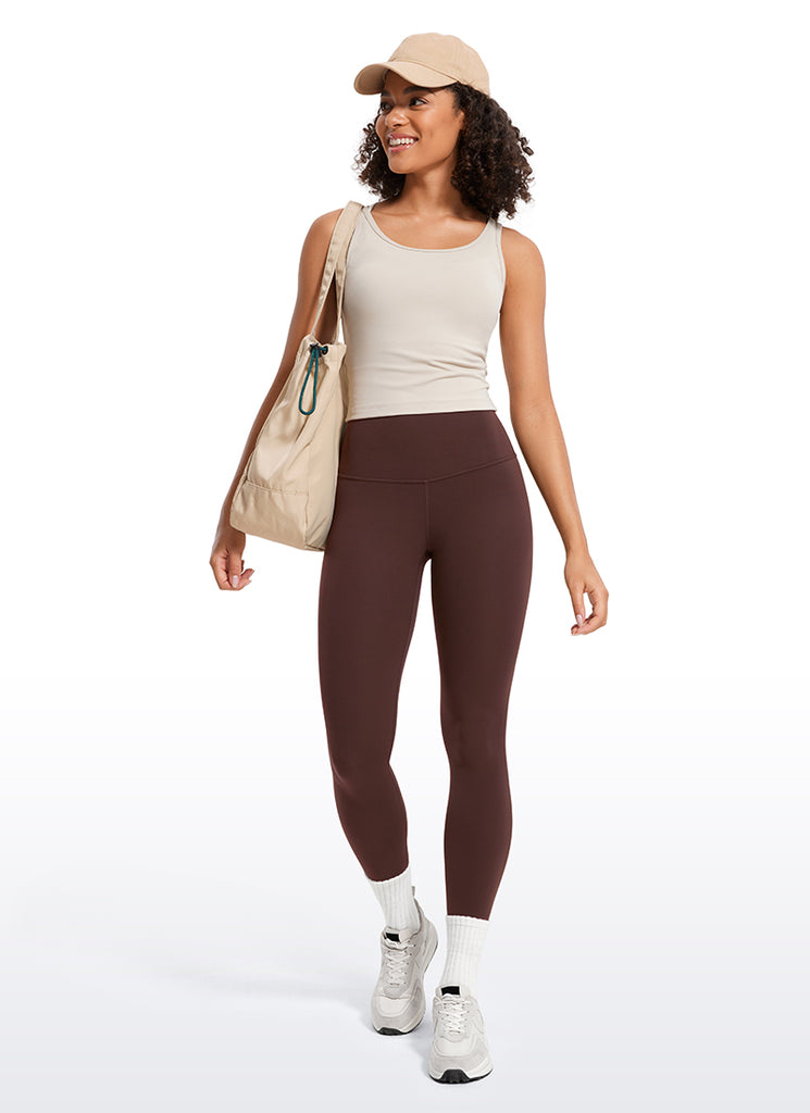 CRZ YOGA Women's Yoga Lounge High Rise Butterluxe Yoga Leggings 25'' Taupe