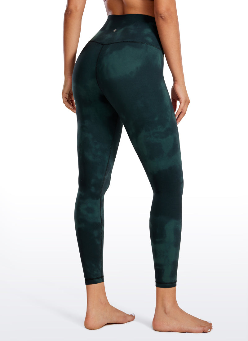 CRZ YOGA Women's Yoga Lounge High Rise Butterluxe Yoga Leggings 25'' Emerald Green Tie-Dye Flowers