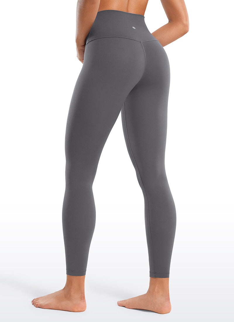 CRZ YOGA Women's Yoga Lounge High Rise Butterluxe Yoga Leggings 25'' Dark Carbon @model_info:Fiona