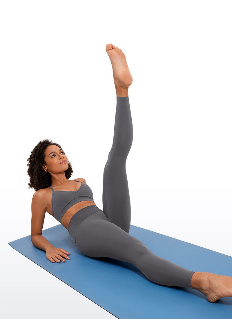 CRZ YOGA Women's Yoga Lounge High Rise Butterluxe Yoga Leggings 25'' Dark Carbon @model_info:Fiona