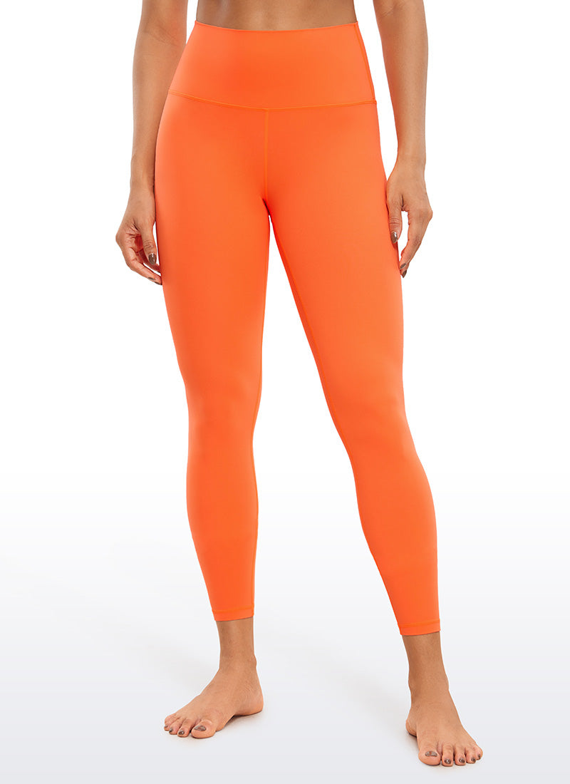 CRZ YOGA Women's Yoga Lounge High Rise Butterluxe Yoga Leggings 25'' Neon Orange @model_info:Gigi