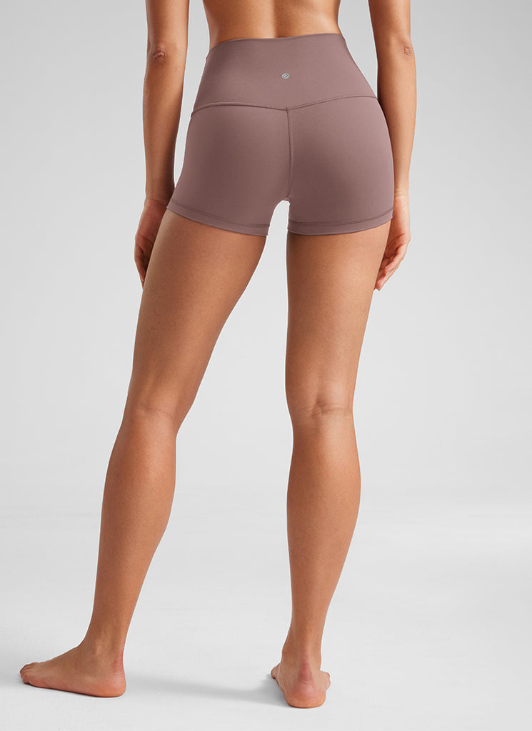 CRZ YOGA Women's Yoga High Rise Booty Butterluxe Biker Shorts 2.5'' Mauve