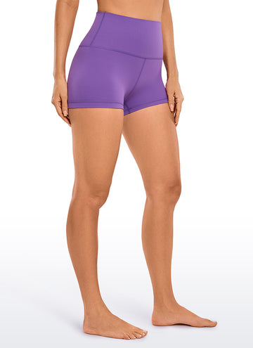 CRZ YOGA Women's Yoga High Rise Booty Butterluxe Biker Shorts 2.5'' Royal Lilac