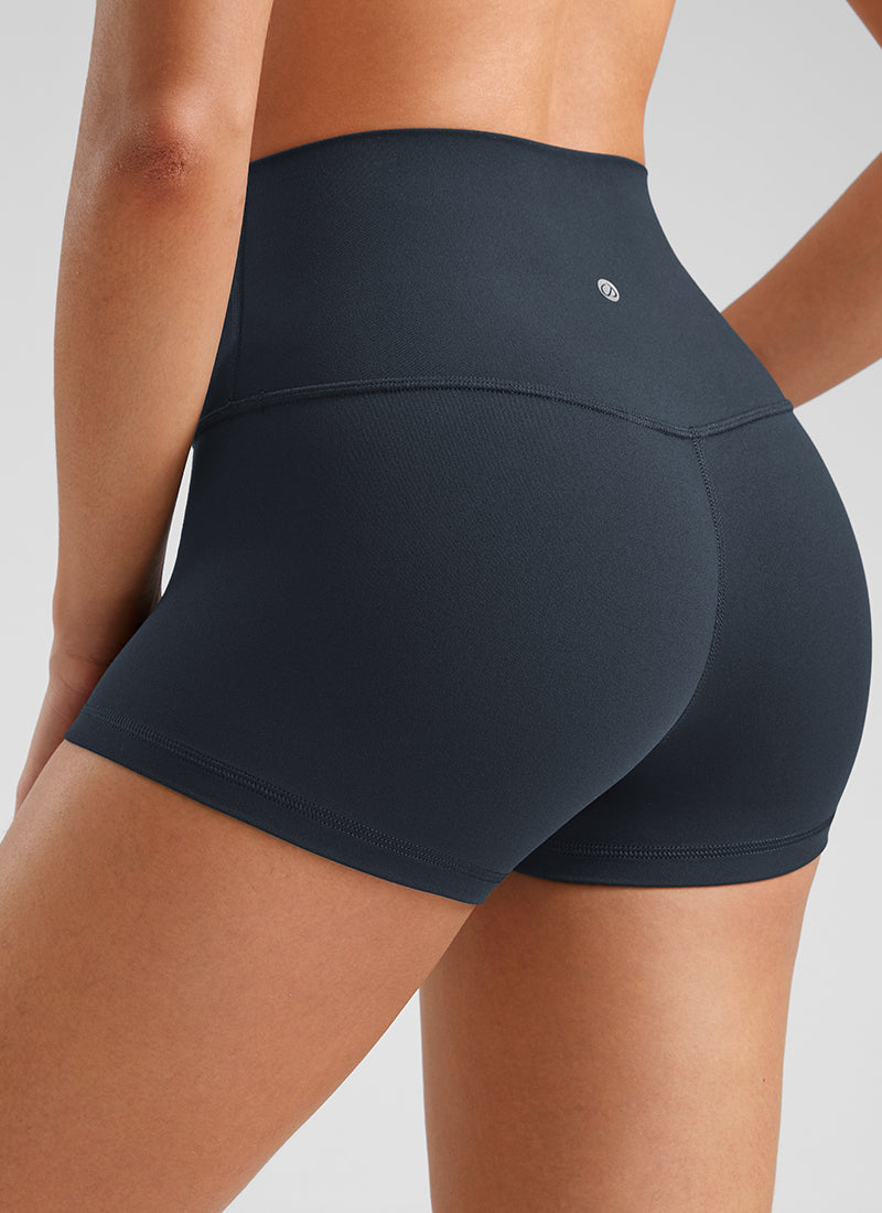 CRZ YOGA Women's Yoga High Rise Booty Butterluxe Biker Shorts 2.5'' True Navy