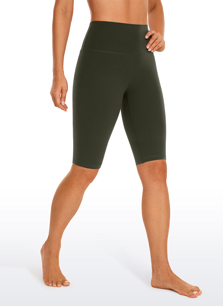 CRZ YOGA Women's Yoga High Rise Butterluxe Long Biker Shorts 10'' True Navy