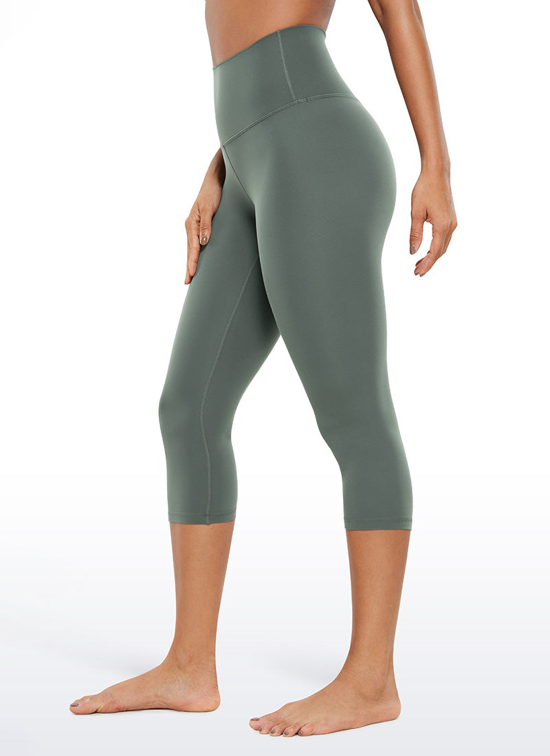 CRZ YOGA Women's Yoga Lounge High Rise Butterluxe Yoga Leggings 19'' Grey Sage @model_info:Gigi