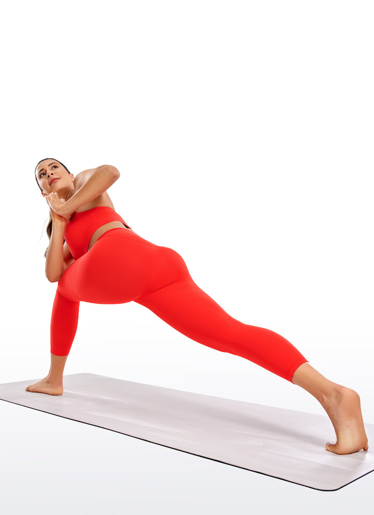 CRZ YOGA Women's Yoga Lounge High Rise Butterluxe Yoga Leggings 23'' Dark Red