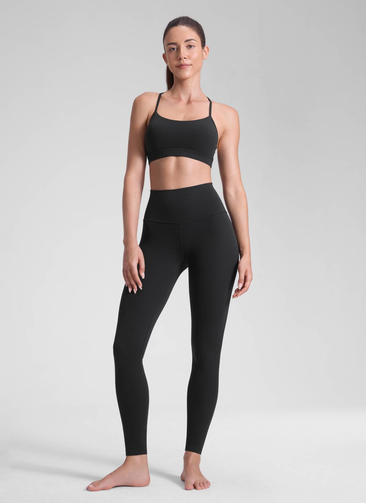 CRZ YOGA Women's Yoga Lounge High Rise Butterluxe Yoga Leggings 28'' Black @model_info:Malisa