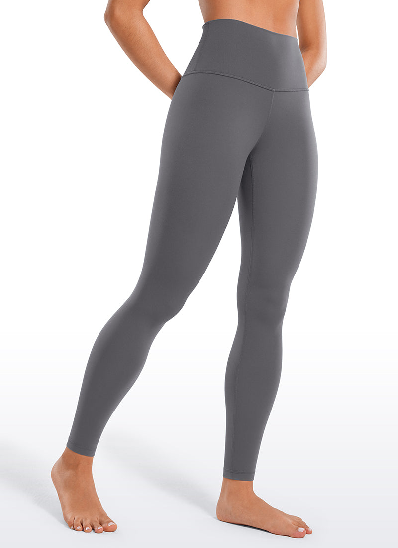 CRZ YOGA Women's Yoga Lounge High Rise Butterluxe Yoga Leggings 28'' Dark Carbon @model_info:Fiona
