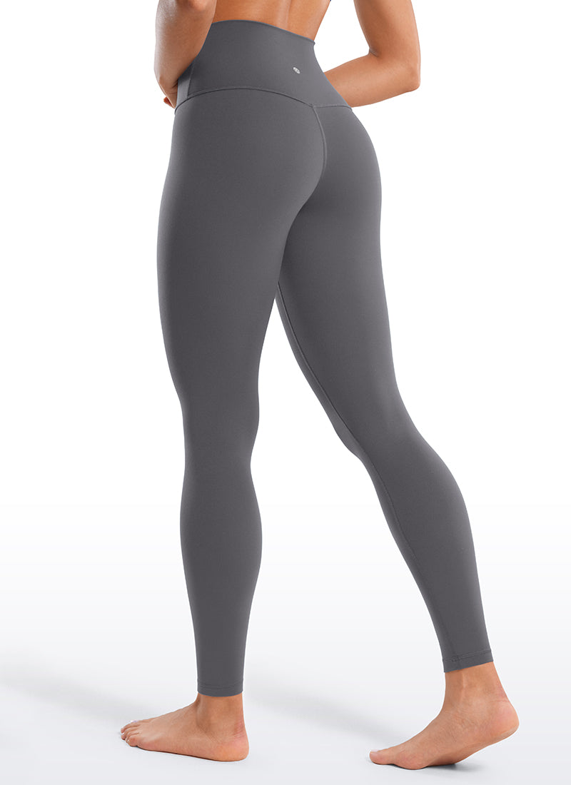 CRZ YOGA Women's Yoga Lounge High Rise Butterluxe Yoga Leggings 28'' Dark Carbon @model_info:Fiona