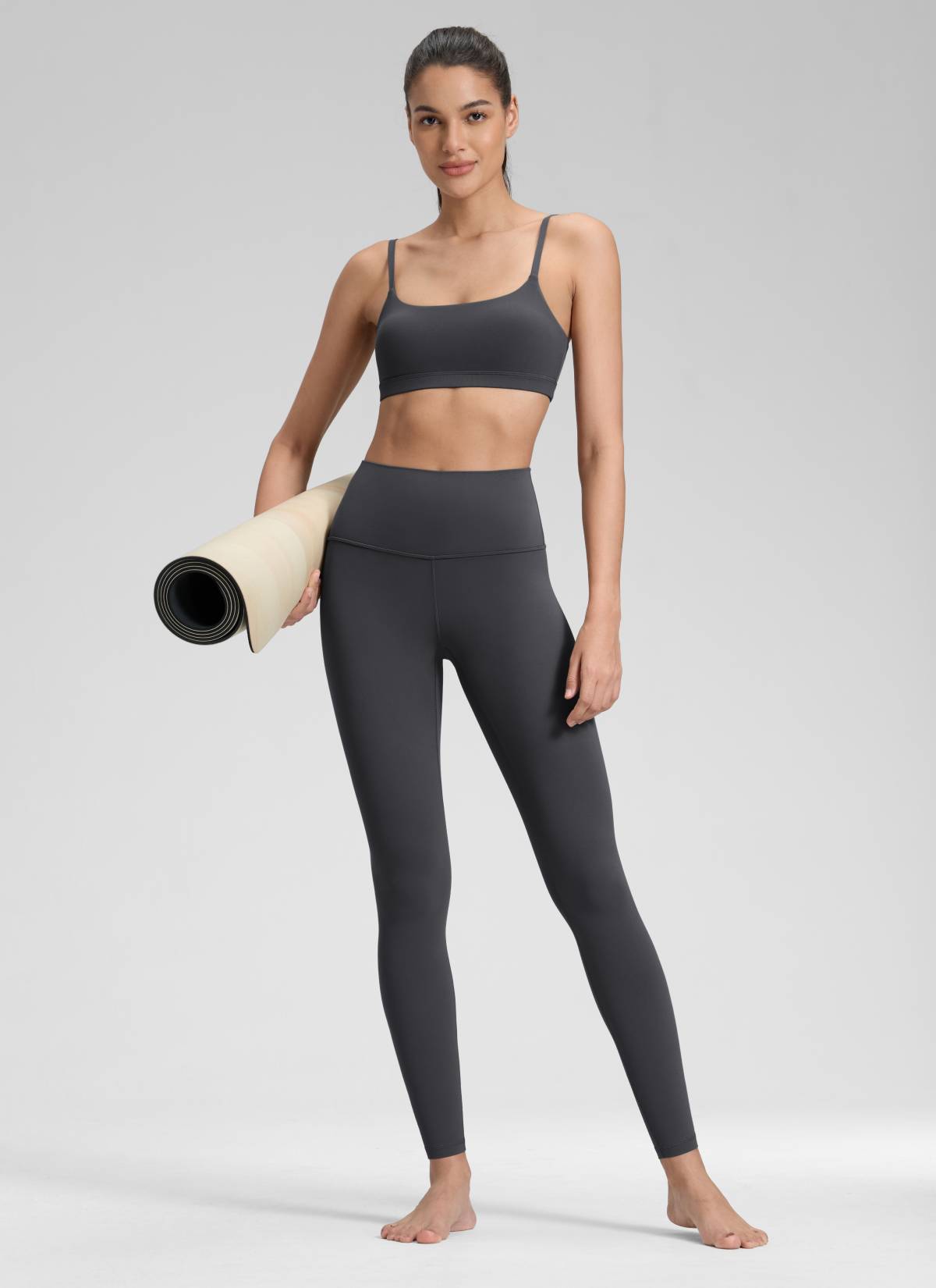 CRZ YOGA Women's Yoga Lounge High Rise Butterluxe Yoga Leggings 28'' Mysterious Grey @model_info:Jenna
