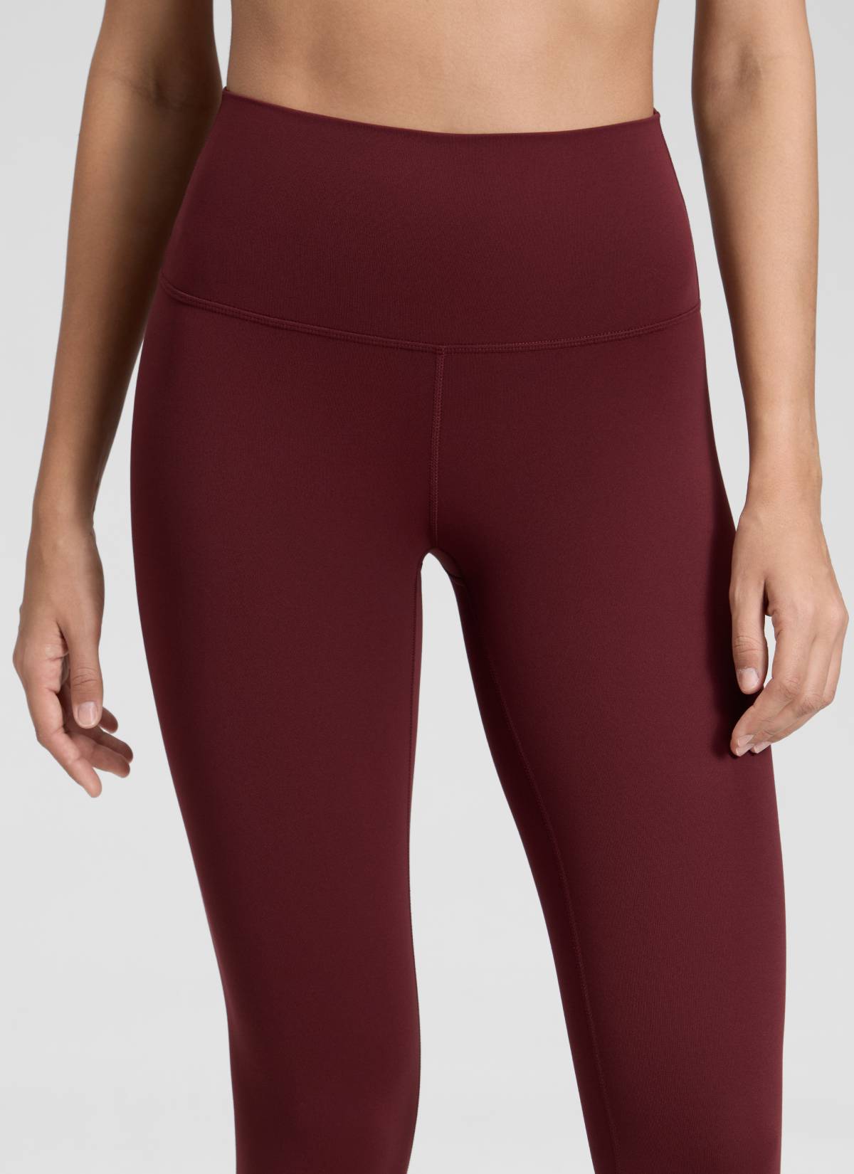 CRZ YOGA Women's Yoga Lounge High Rise Butterluxe Yoga Leggings 28'' Red Merlot @model_info:Jenna