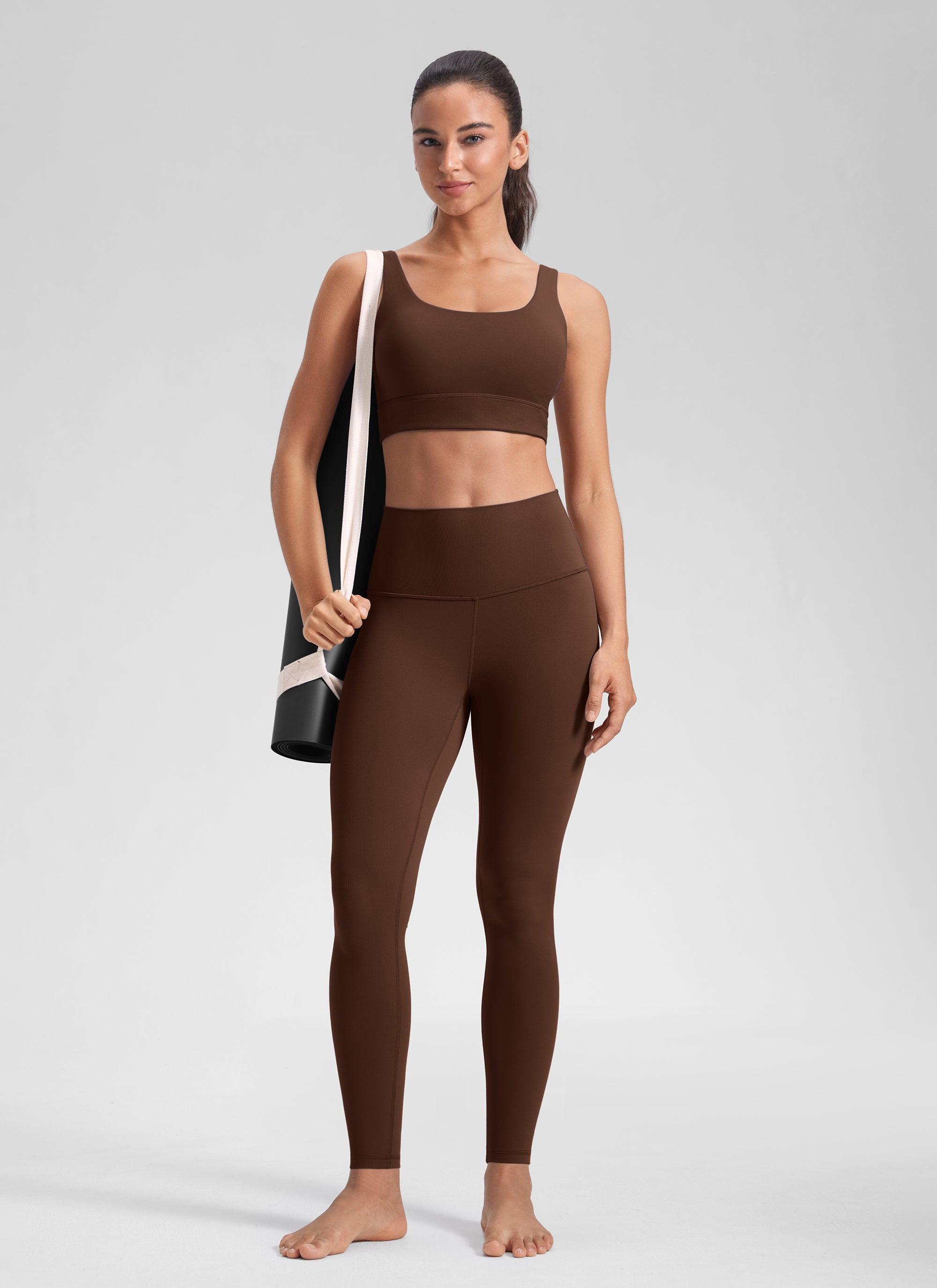 CRZ YOGA Women's Yoga Lounge High Rise Butterluxe Yoga Leggings 28'' Lava Brown @model_info:Winama