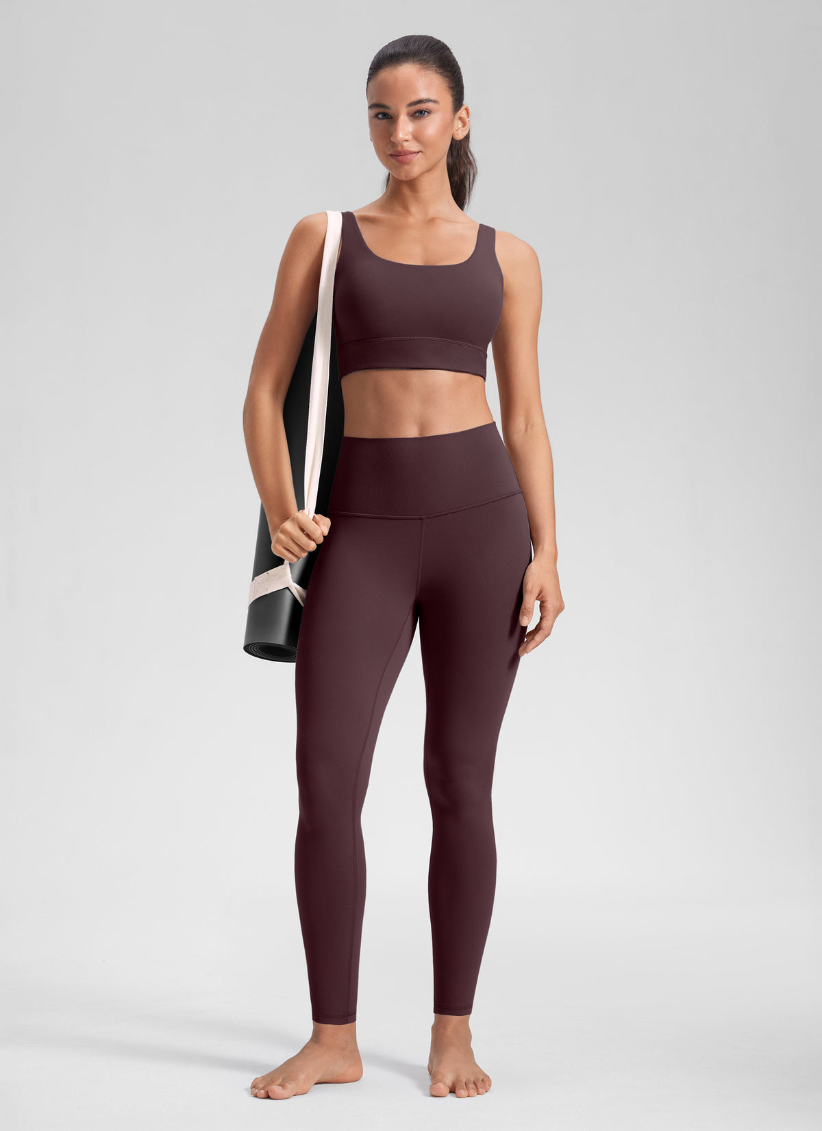 CRZ YOGA Women's Yoga Lounge High Rise Butterluxe Yoga Leggings 28'' Ripe Plum @model_info:Winama