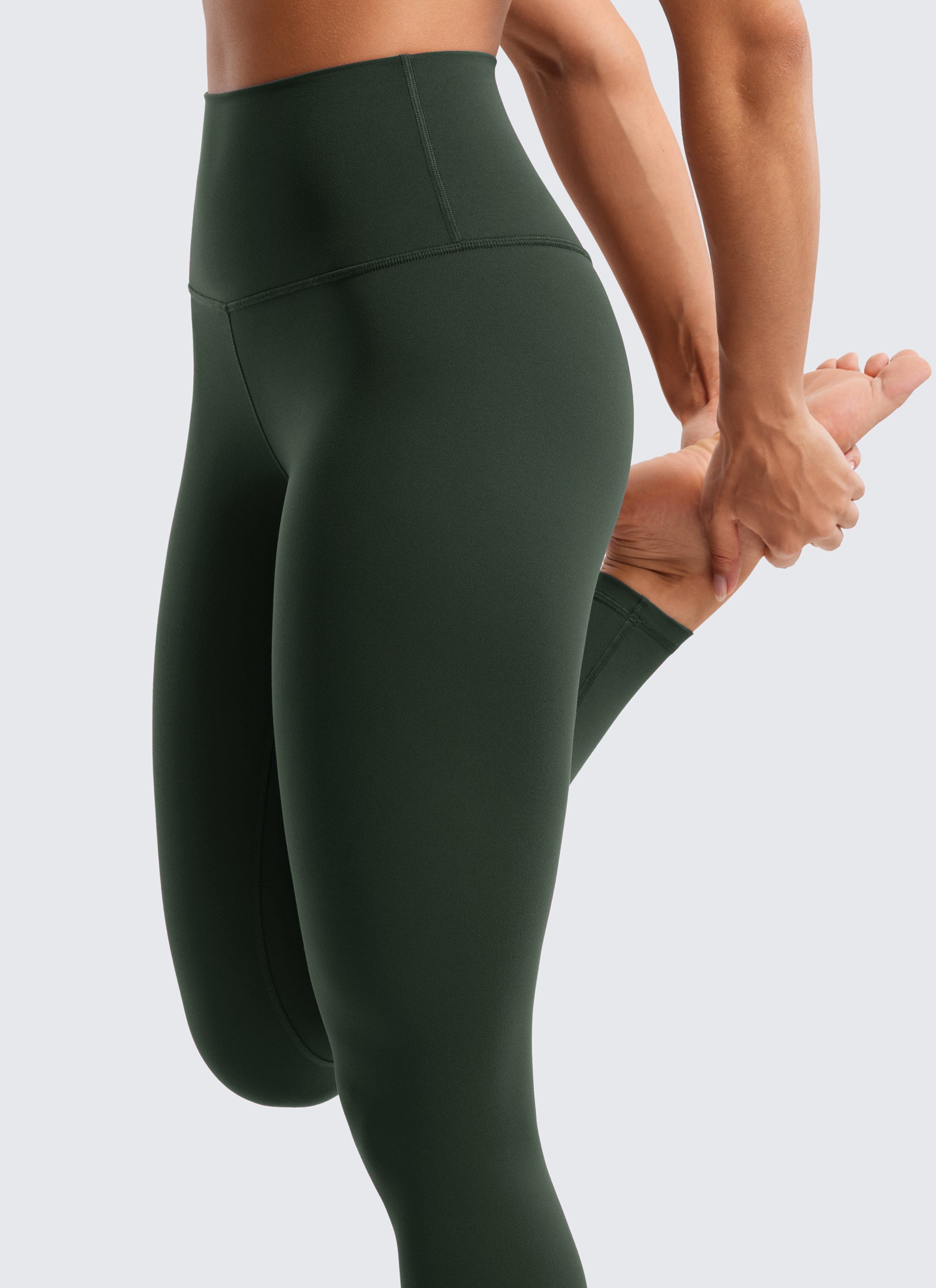 CRZ YOGA Women's Yoga Lounge High Rise Butterluxe Yoga Leggings 28'' Legend Green @model_info:Fiona