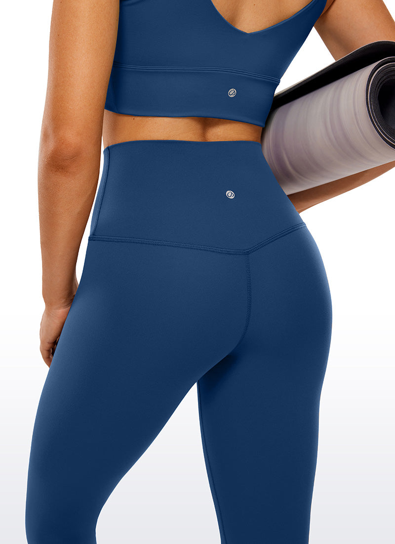CRZ YOGA Women's Yoga Lounge High Rise Butterluxe Yoga Leggings 30'' French Navy @model_info:Cesilia