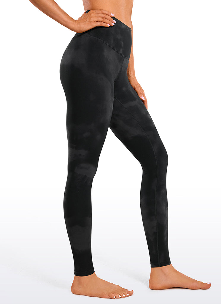 CRZ YOGA Women's Yoga Lounge High Rise Butterluxe Yoga Leggings 30'' Black Tie Dye Flowers