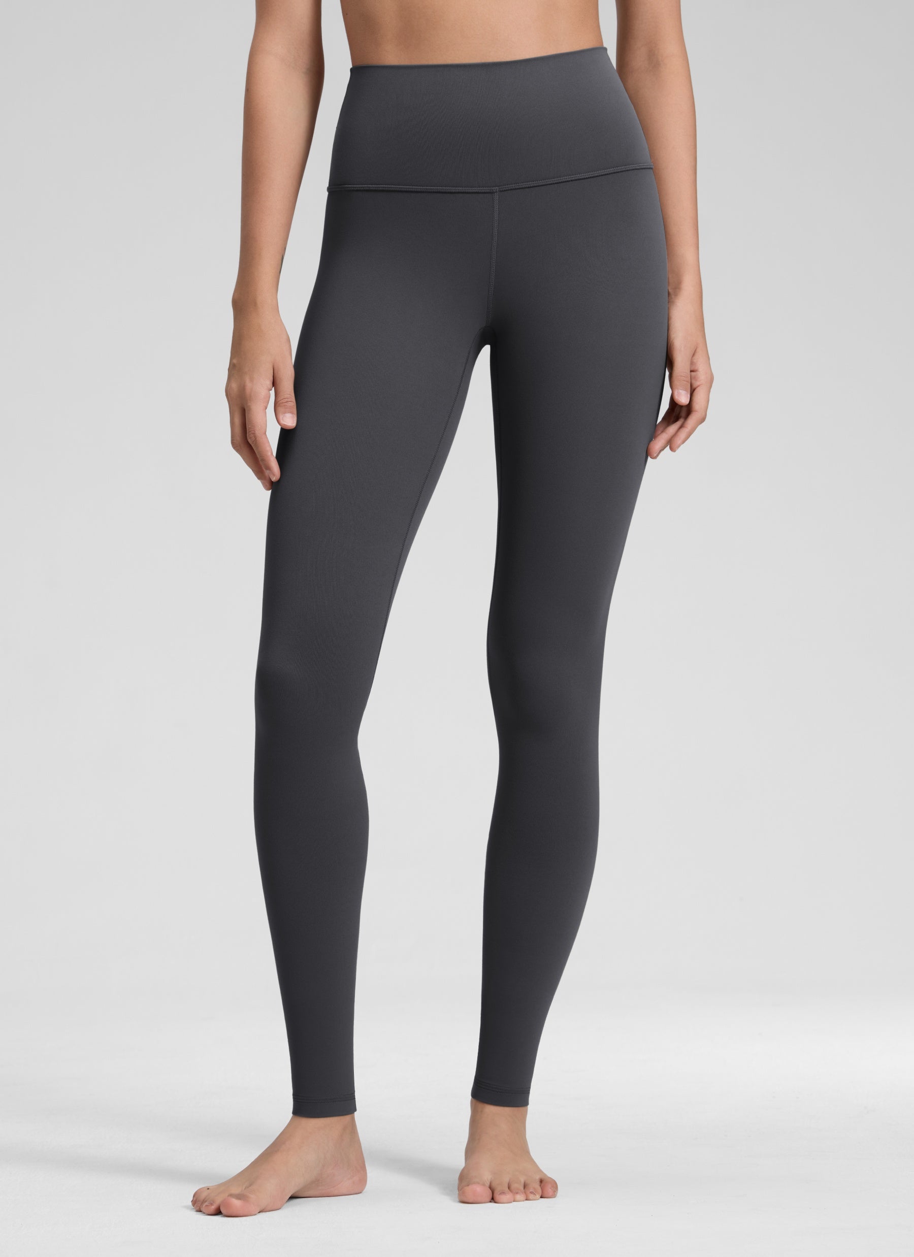 CRZ YOGA Women's Yoga Lounge High Rise Butterluxe Yoga Leggings 30'' Mysterious Grey @model_info:Jenna