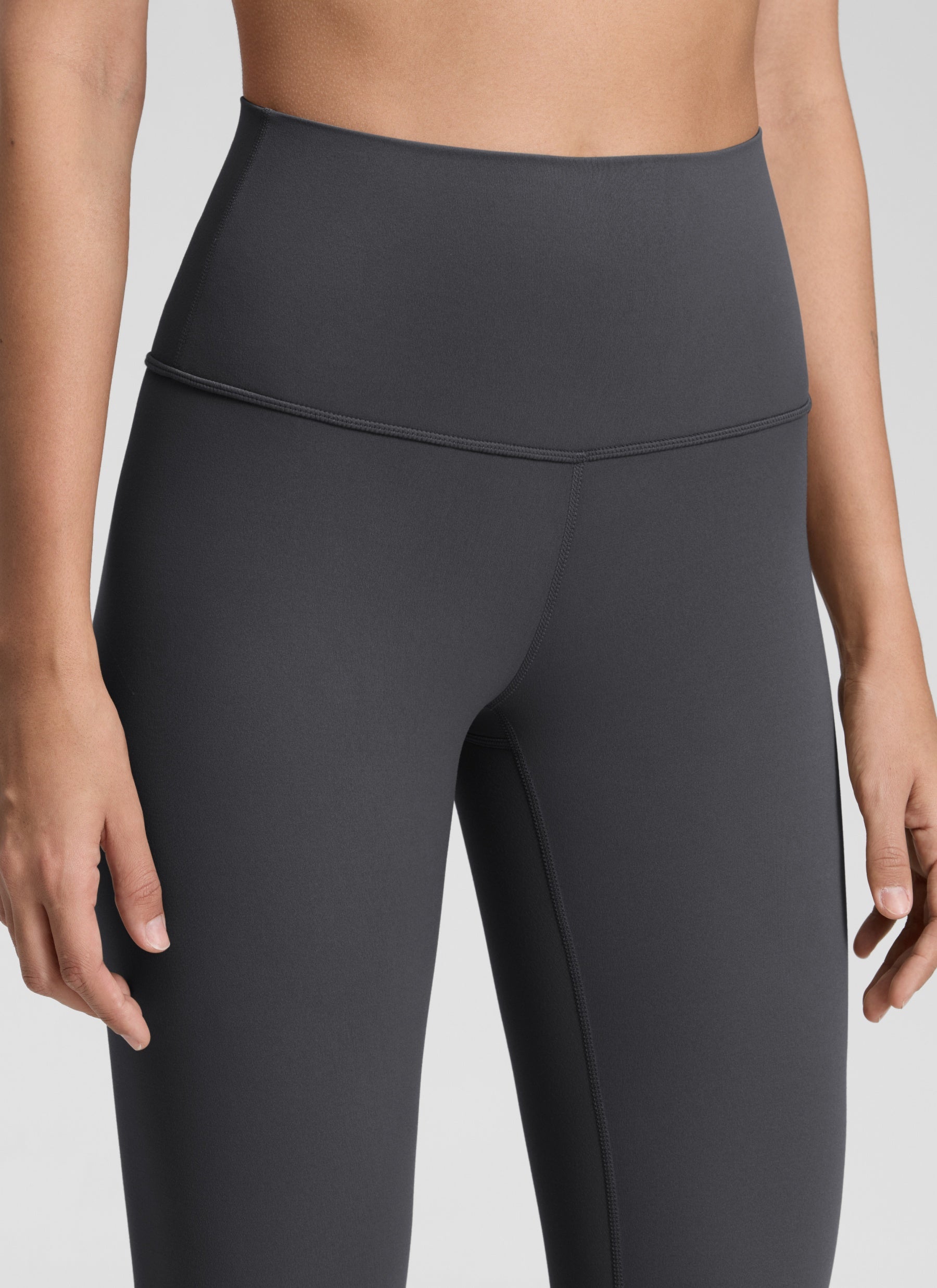 CRZ YOGA Women's Yoga Lounge High Rise Butterluxe Yoga Leggings 30'' Mysterious Grey @model_info:Jenna