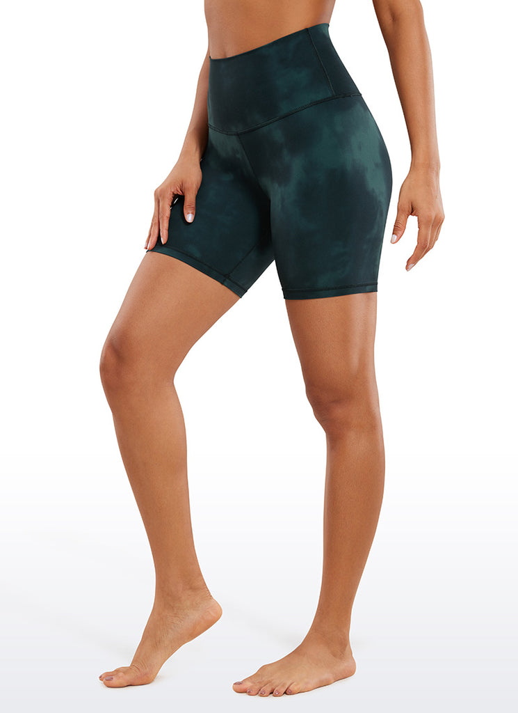 CRZ YOGA Women's Yoga High Rise Biker Shorts Butterluxe Shorts 6'' Super-sonic Blue