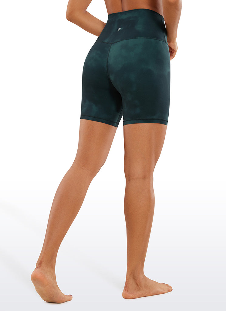 CRZ YOGA Women's Yoga High Rise Biker Shorts Butterluxe Shorts 6'' Super-sonic Blue