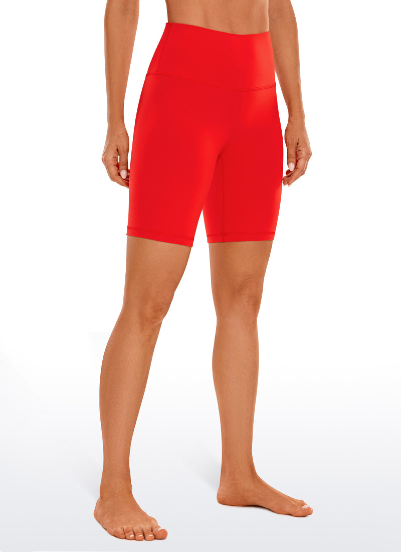 CRZ YOGA Women's Yoga High Rise Butterluxe Long Biker Shorts 8'' Dark Red @model_info:N