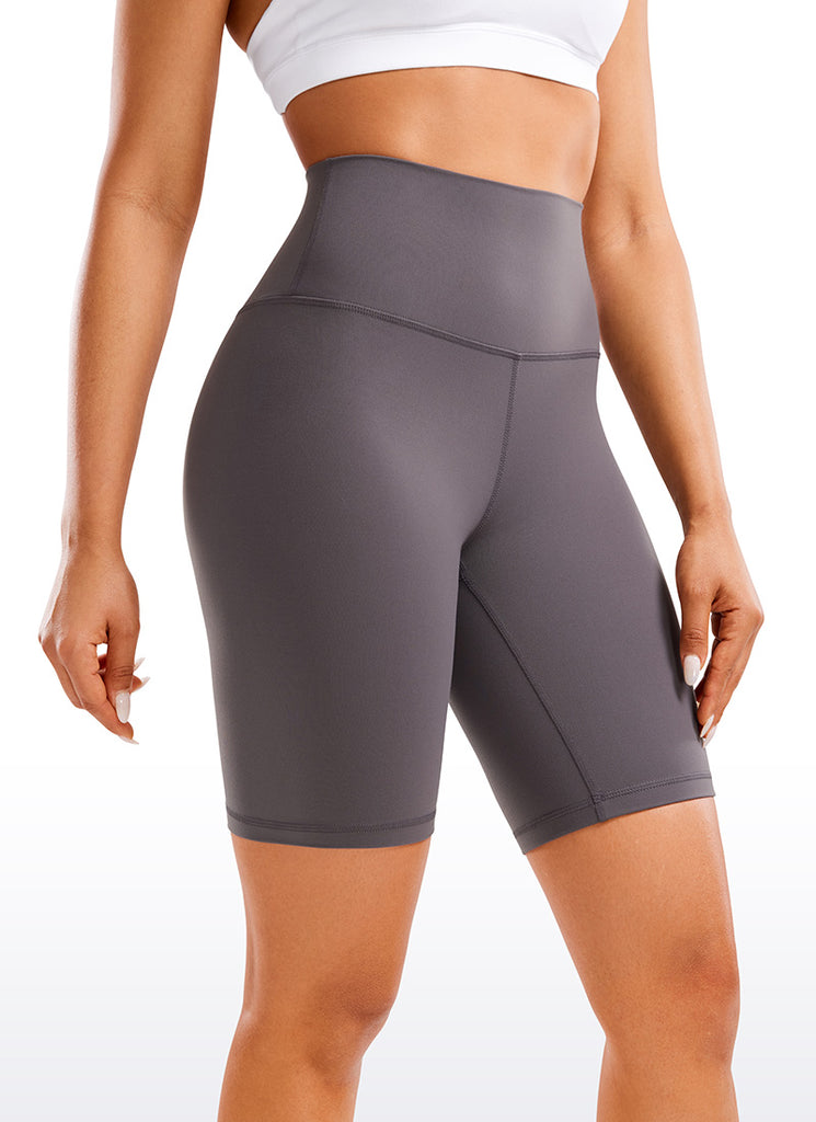 CRZ YOGA Women's Yoga High Rise Butterluxe Long Biker Shorts 8'' Tornado