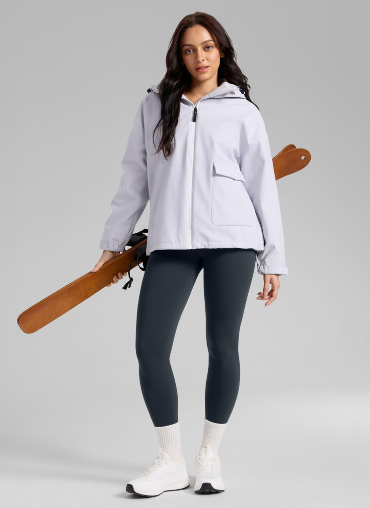 CRZ YOGA Women's Thermal Fleece Lined Casual High Rise Legging 25'' True Navy