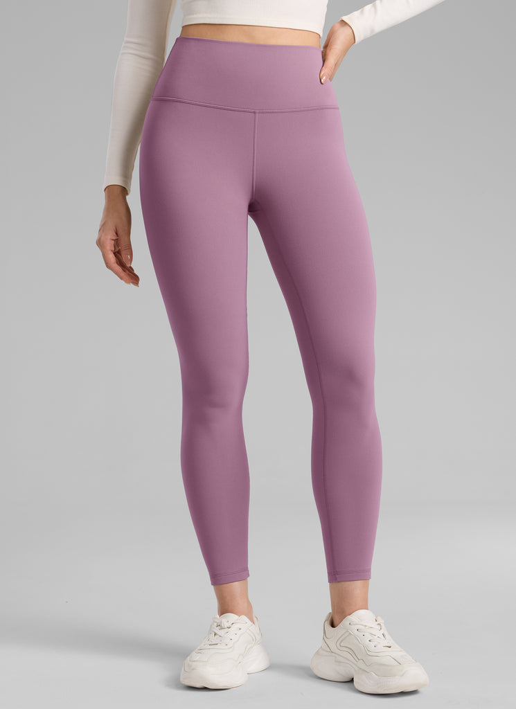 CRZ YOGA Women's Thermal Fleece Lined Casual High Rise Legging 25'' Ripe Plum