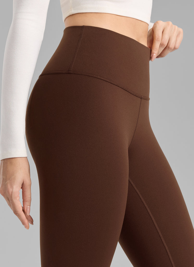 CRZ YOGA Women's Fleece Lined Casual High Rise Legging 28'' Lava Brown