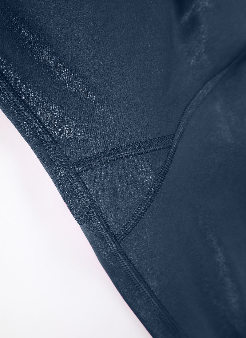 CRZ YOGA Women Butterluxe Matte Faux Leather Leggings 25'' FRENCH NAVY Classic Pattern @model_info:Deni