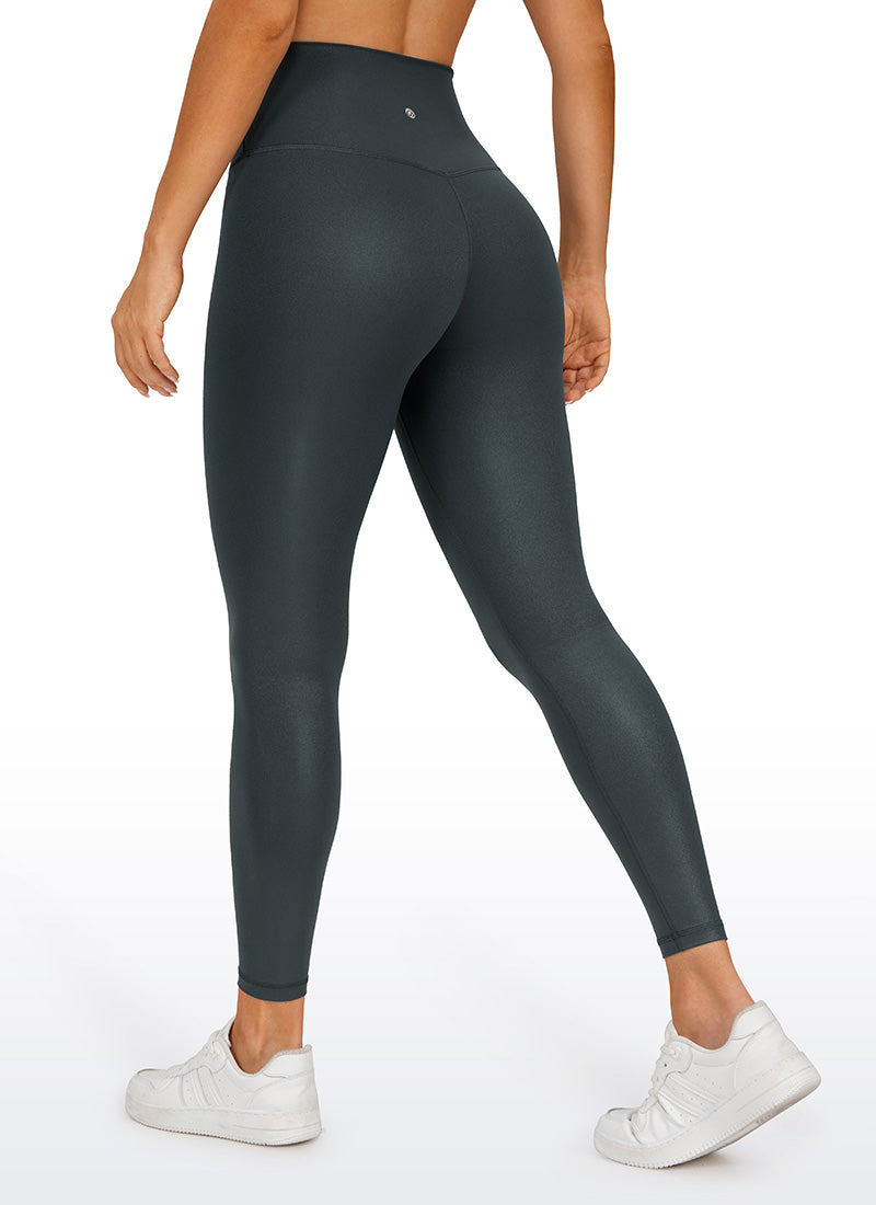 CRZ YOGA Women Butterluxe Matte Faux Leather Leggings 25'' Melanite Classic @model_info:Deni