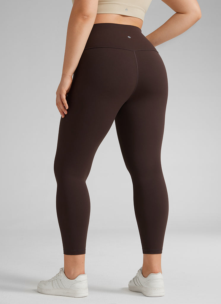 CRZ YOGA Women's Yoga High Rise Plus Size Butterluxe Leggings 25'' Hot Fudge Brown