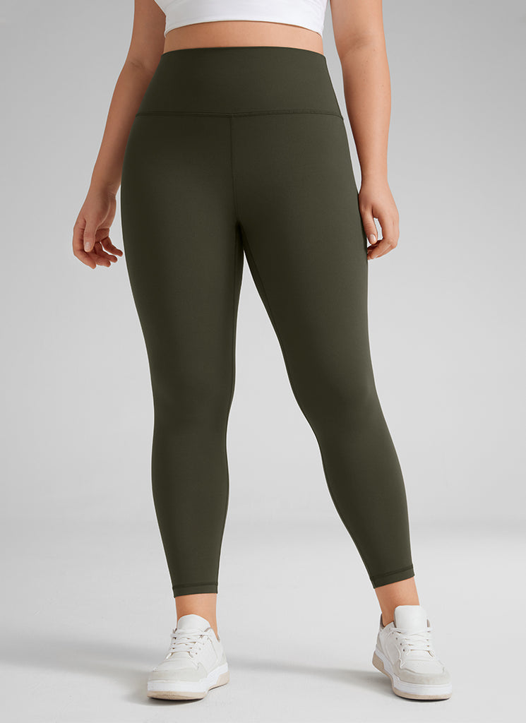 CRZ YOGA Women's Yoga High Rise Plus Size Butterluxe Leggings 25'' Olive Green