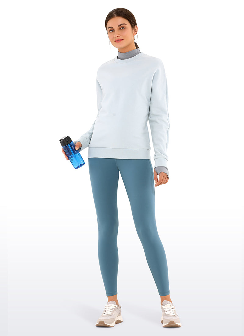 CRZ YOGA Women's Yoga Lounge High Rise Butterluxe Pocket Leggings 25'' Blue Ashes @model_info:M