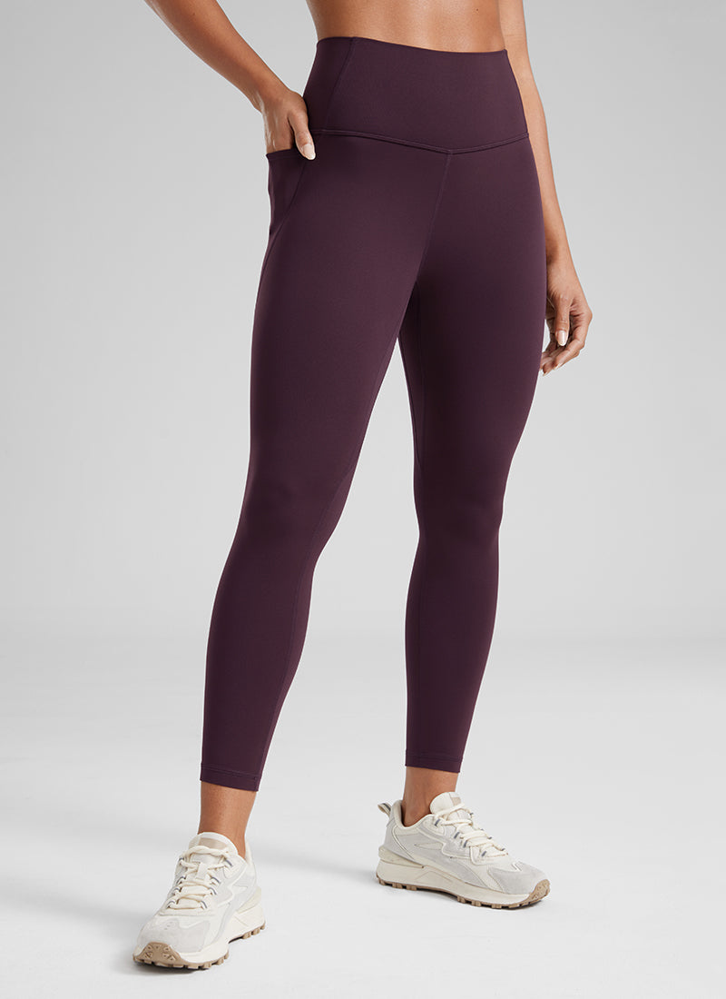 CRZ YOGA Women's Yoga Lounge High Rise Butterluxe Pocket Leggings 25'' Deep Purple @model_info:Crystal