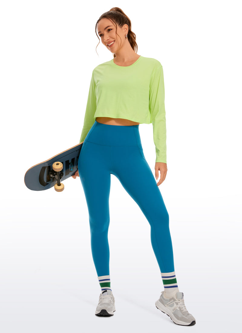 CRZ YOGA Women's Yoga Lounge High Rise Butterluxe Pocket Leggings 25'' Super-sonic Blue @model_info:D