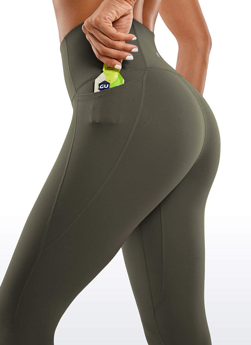 CRZ YOGA Women's Yoga Lounge High Rise Butterluxe Pocket Leggings 25'' Light Army Green @model_info:Gigi