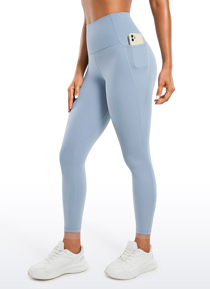 CRZ YOGA Women's Yoga Lounge High Rise Butterluxe Pocket Leggings 25'' Cambric Blue @model_info:Gigi