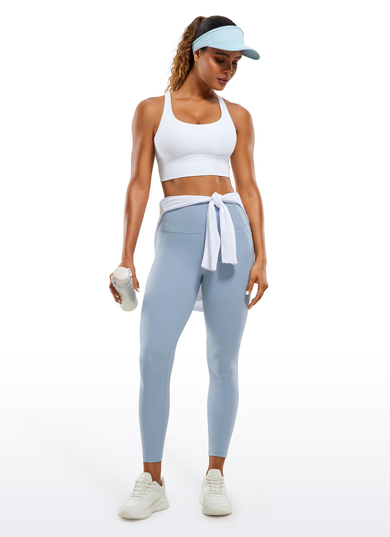 CRZ YOGA Women's Yoga Lounge High Rise Butterluxe Pocket Leggings 25'' Cambric Blue @model_info:Gigi