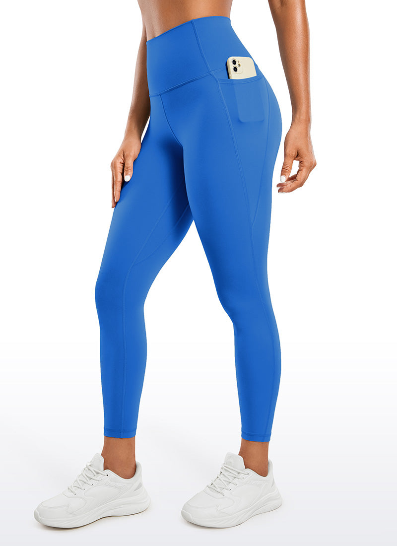 CRZ YOGA Women's Yoga Lounge High Rise Butterluxe Pocket Leggings 25'' Sparkle Blue @model_info:Gigi